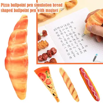 Химикалка писалка за пица, имитирующая химикалка под формата на хляб с магнит, имитирующая химикалка под формата на хляб, Магнит за прът G8A5