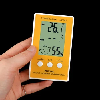 Цифров LCD измерване на температура и влажност на въздуха, Часовници, Електронен Влагомер, машина за висока точност на Голям екран Smile В помещението