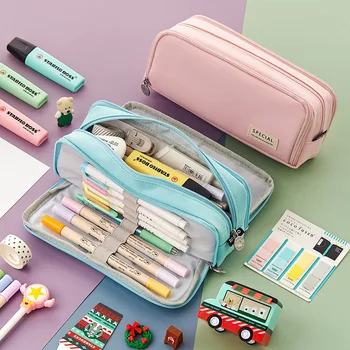 Чанта за моливи Kawaii за студенти, чанта за моливи, чанта за моливи, чанта за жени, Косметичка за момичета, Скъпа канцелярская чанта с голям капацитет