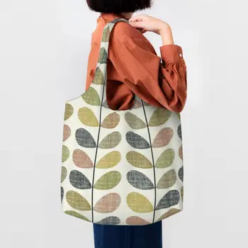 Чанта за пазаруване с хубав принтом Scribble Stem Multi Orla Kiely Print, холщовая чанта за пазаруване, чанта за снимки