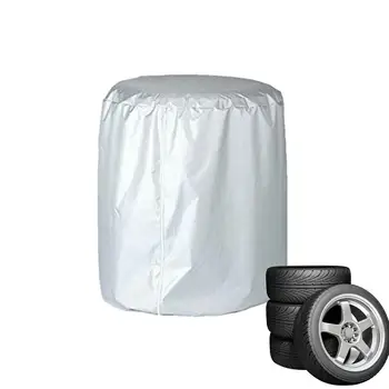 Чанта за съхранение на гуми Водоустойчив Оксфордские калъфи за гуми със сребрист покритие 420D за автомобил, универсална чанта за съхранение на колелата, капаци за колелата автофургона на колела
