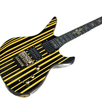 Черно-жълти ивици, обзавеждане за електрически китари, хромированное покритие, мост floyd rose, истински