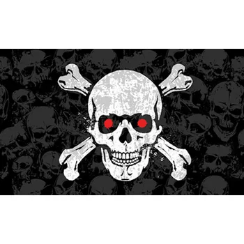 Черно знаме с кръстосани кости и черепа пират размер 90x150 виж