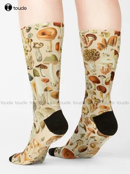 Чорапи от колекцията Vintage Mushroom Designs, памучни чорапи за мъжете, персонални унисекс чорапи за възрастни, юноши и младежи с високо качество.