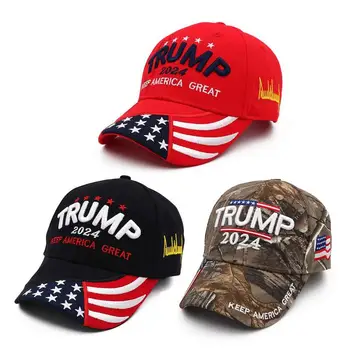 Шапка Тръмп 2024, Шапка на Доналд Тръмп, бейзболна шапка с бродерия Take America BackMAGA USA, мъжка бейзболна шапка за шофьори на камиони с регулируема катарама