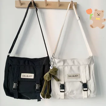 Японската проста чанта-месинджър, Корея, чанта, студентски найлон водоустойчива холщовая чанта, чанта през рамо за жени, чанти