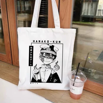 Японското Аниме Ханако Кун Еко Холщовая Чанта За Пазаруване Манга Чанти-тоут Harajuku Женствена чанта През Рамо Пазарска Чанта Чанта плажна чанта